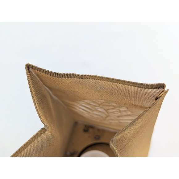 Gold Wire Mesh Tea Light Candle Holder Vintage Dept 56 Fine Mesh Paper Bag Style - Picture 7 of 9